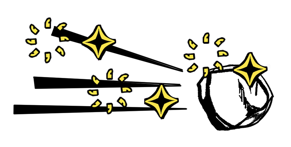 Asteroid with ҉ and ✧