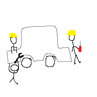 yellow (semicircular shapes on top of the heads), red (held in right person's hand)
