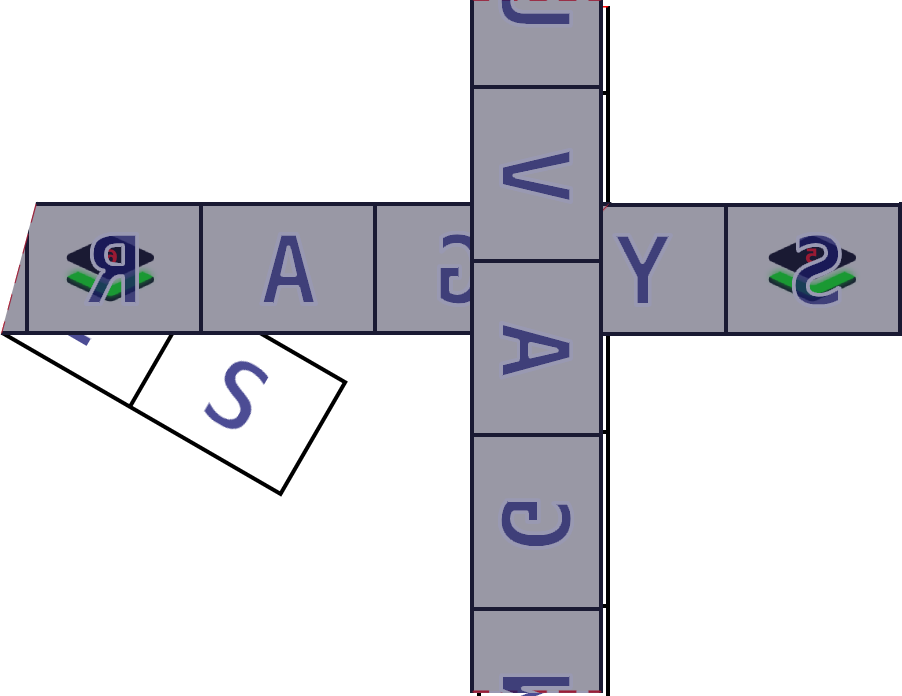 The yellow strip with SYRINGA VULGARIS folded with the white side on top.